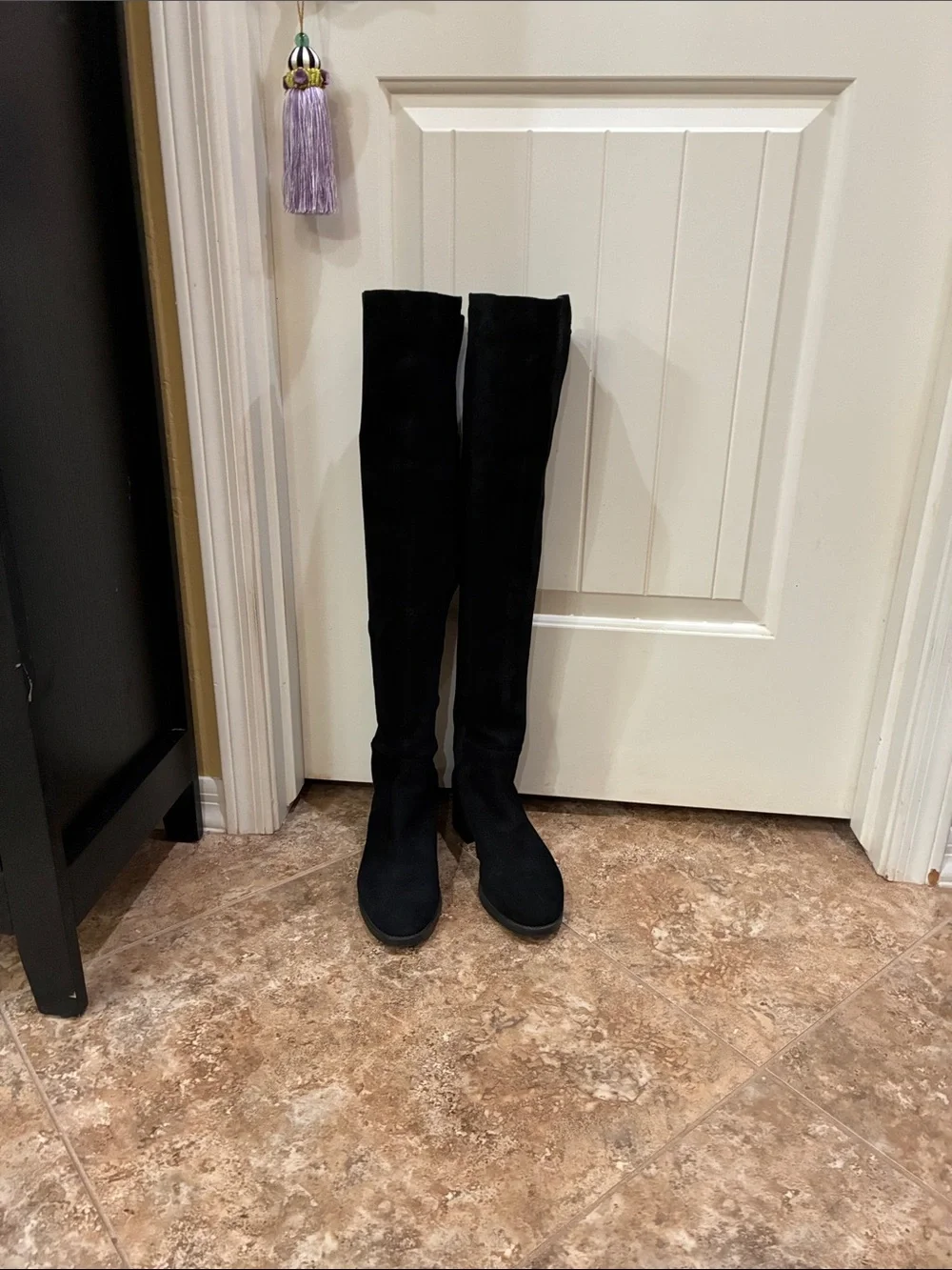 Tory Burch Black Over-the-Knee Suede Boots